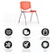 Flash Furniture HERCULES Series 880 lb. Capacity Orange Plastic Stack Chair with Titanium Gray Powder Coated Frame RUT-F01A-OR-GG - alternate 5